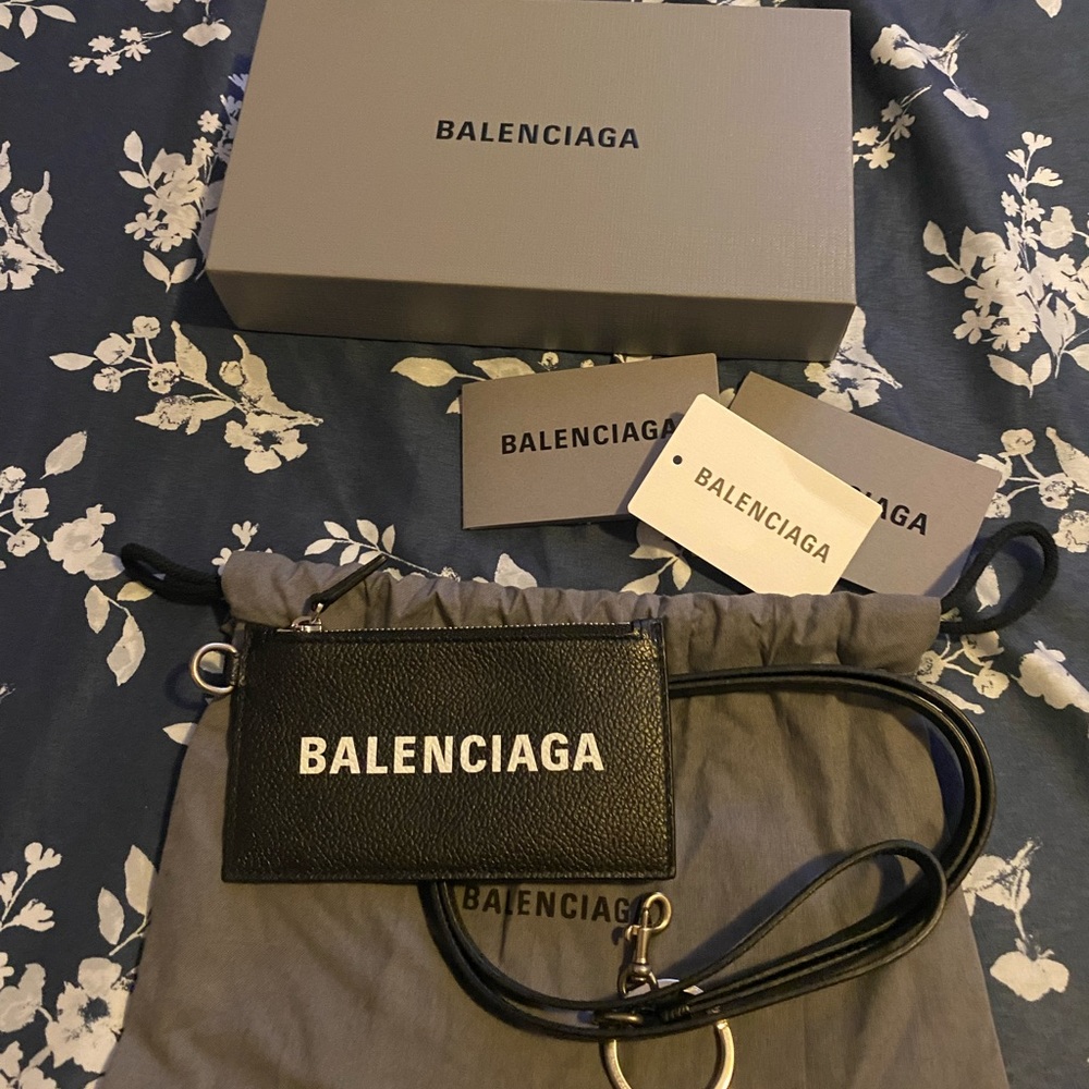 NWOT Authentic Balenciaga Calfskin Logo/Card Holder - Picture 3 of 5
